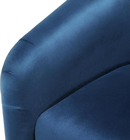 Yaheetech Barrel Chairs, Velvet Accent Chairs with Soft Padded Armrest for Living Room Bedroom Waiting Room Office, Set of 2, Pagoda Blue