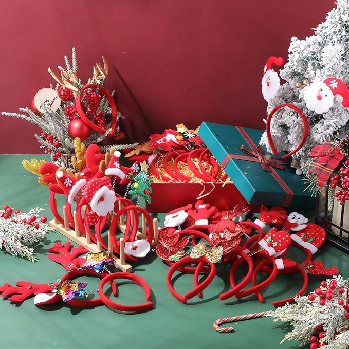 Christmas Headbands and Costume Headwear, Assorted Design Christmas Head Toppers Party Supplies