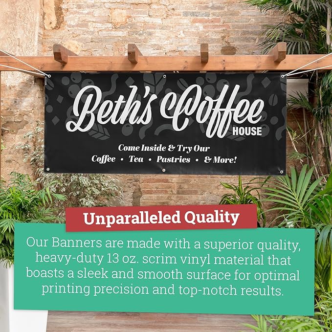 Personalized Vinyl Banner – Vinyl Printed Customizable Banner for Indoor and Outdoor Use (8'x8')