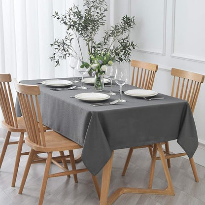 maxmill Jacquard Square Tablecloth Stain Resistant Waterproof Wrinkle Resistant Washable Soft Table Cloth, Fabric Table Cover for Dining Room, Indoor and Outdoor Use, 52 x 52 Inch, Charcoal