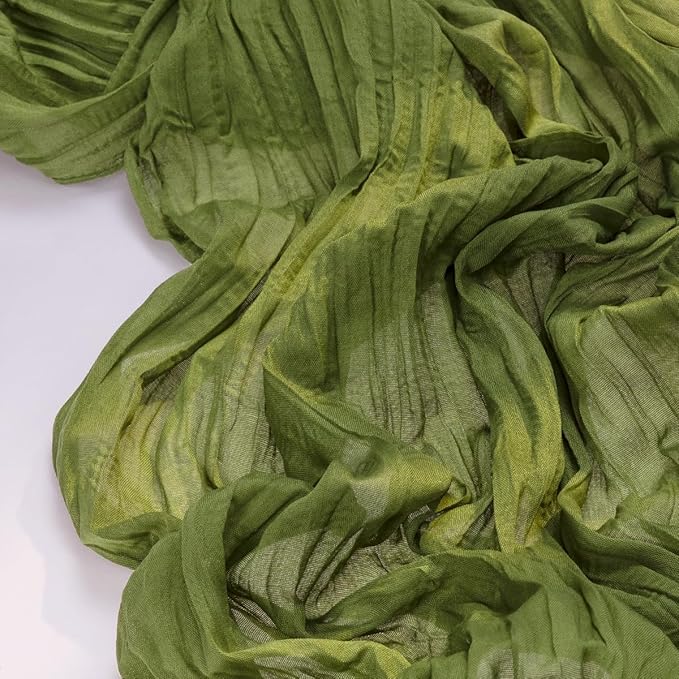 Socomi 10pcs Moss Green Fall Thanksgiving Cheesecloth Table Runner Boho Rustic Gauze 120 inch 10FT Cheese Cloth Runner for Wedding Party Baby Shower Birthday Home Decor Holiday Decorations