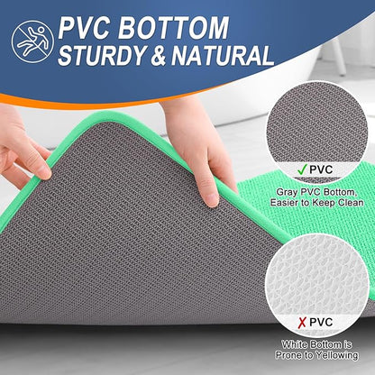 OLANLY Thick Memory Foam Bath Mats Rugs 44x24, Extra Soft Absorbent Bathroom Rug, Quick Dry Bath Mat, Non-Slip, Machine Washable Carpet for Bathroom, Tub and Shower, Home Decor Accessories, Mint Green