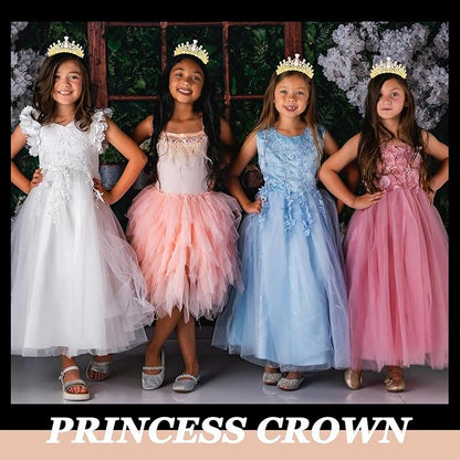 CIEHER 18 PCS Gold Crowns for Women, Crystal Queen Crown Princess Tiaras for Prom Birthday Party Halloween Costume