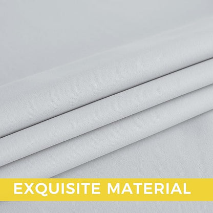 NICETOWN Greyish White Ring Top Panels - Thermal Insulated Shades for Nursery, Kids Room, Yard, Closet, Garage - Breathable Fabric, Privacy Assured, 2 Panels, W52 x L95