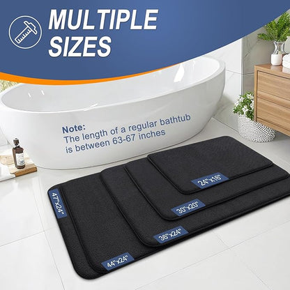 OLANLY Thick Memory Foam Bath Mat Rug 40x32, Extra Soft Absorbent Bathroom Rug, Quick Dry Bath Mats, Non-Slip, Machine Washable Carpet for Bathroom, Tub and Shower, Home Decor Accessories, Black
