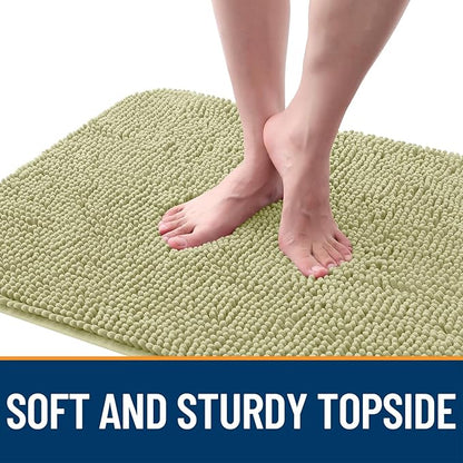 OLANLY Dog Door Mat for Muddy Paws 48x30, Absorbs Moisture and Dirt, Absorbent Non-Slip Washable Doormat, Quick Dry Chenille Mud Mat for Dogs, Entry Indoor Entryway Carpet for Inside Floor, Vanilla