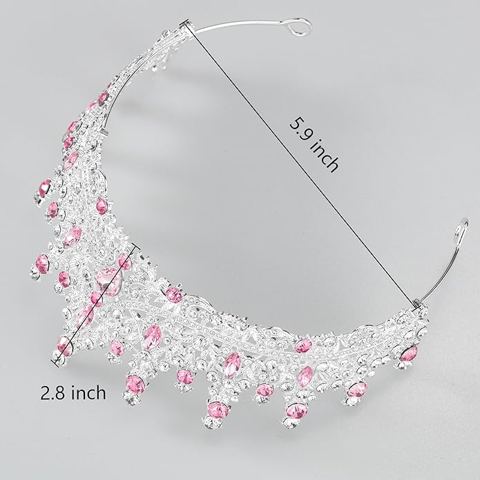 Tiaras and Crowns for Women Crystal Princess Tiaras Rhinestone Queen Crowns For Wedding Bridal Birthday Prom Pageant Party (Tiara 100)