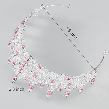 Tiaras and Crowns for Women Crystal Princess Tiaras Rhinestone Queen Crowns For Wedding Bridal Birthday Prom Pageant Party (Tiara 100)