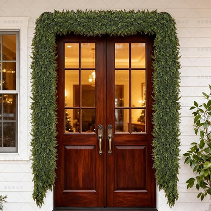 6/9ft Christmas Cedar Garland Artificial Realistic Soft and Thickness Green Faux Fake Full Cedar Pine Garland for Table, Mantle, Wall, Indoor, Outdoor Christmas Decorations (9FT)