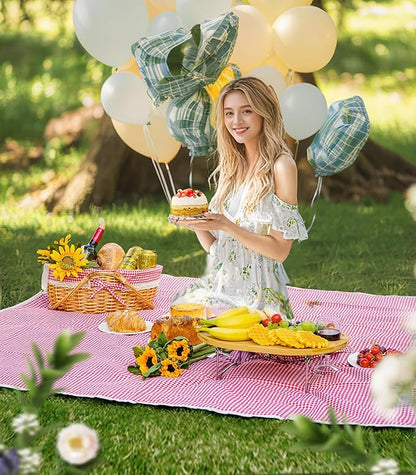 Picnic Basket for 2 with Table and Blanket Collapsible Cooler Bag Insulated Picnic Set for Beach Picnic Hamper Picnic Date Essentials for Outdoor Picnic Accessories Wedding Gift/Bridal Shower Gift