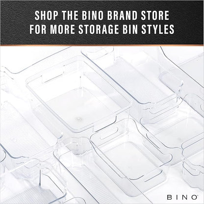 BINO | Plastic Storage Bins, Large - Deep | THE HANDLER COLLECTION | Multipurpose Organizer Bins | Kitchen Pantry Organizers and Storage | Clear Containers for Organizing Home | Freezer Organizer