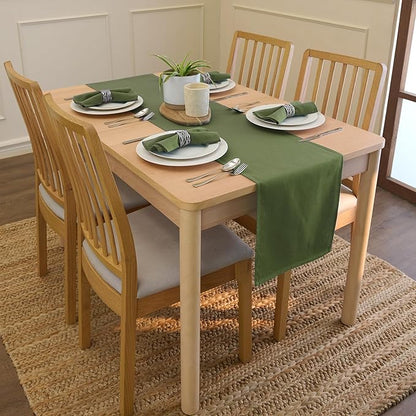 Encasa XO Leaf Green Cloth Napkins Set of 12, 17"x17" | Solid Color Cotton Dinner Napkins | Washable & Reusable Napkins for Dining Table Fall Decoration, Holiday & Christmas Festivals