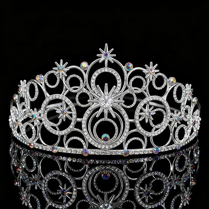 Stellar Crown for Women & Princess Tiaras, Wicth Merch Hat Accessories for Halloween, Bubble Headpiece for Women Party Dress Outfits