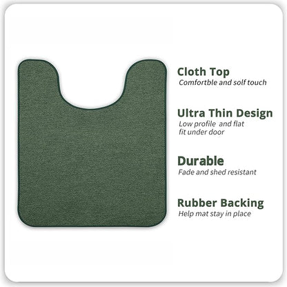 Toilet Rugs U Shaped Bathroom Rug,Machine Washable Non Slip Quick Dry Super Absorbent Ultra Thin Toilet Mats for Bathroom Toilet.Green,1'8"x2'(20x24inch)