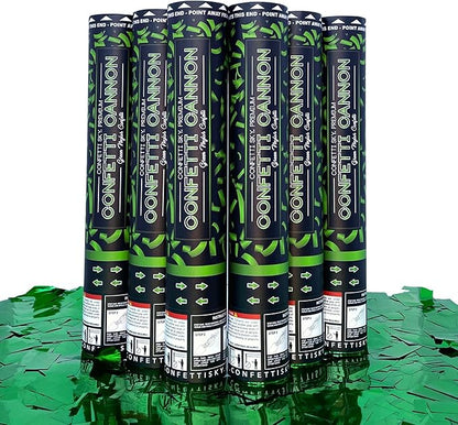 Confetti Sky [6 Pack] 12 Inch Confetti Cannons | Green Confetti Poppers for Wedding Celebration, Birthday Party, Pranks, Graduation, Christmas Eve and New Year Celebration