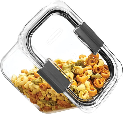 Rubbermaid Brilliance 12-Cup Airtight Food Storage Container, Perfect for Pantry Staples, Clear/Grey