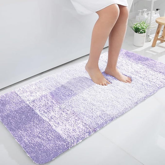 OLANLY Bathroom Rugs Mat 44x24, Extra Soft Absorbent Microfiber Bath Rug, Rubber Backing, Quick Dry, Machine Washable Bath Mats for Bathroom Floor, Tub and Shower, Home Decor Accessories, Light Purple