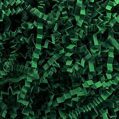 2LB Crinkle Paper Filler Dark Green Shredded Paper for Gift Baskets Easter Grass