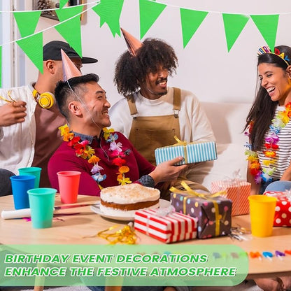 100 Feet Pennant Banners Flags 75 Solid String Triangle Flags for Grand Opening, Carnival Theme Birthday Party Decoration Outdoor Events Classroom Decoration(Green)