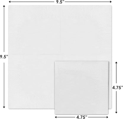 1100 Pack Cocktail Napkins Paper - Quality 3-Ply White Beverage Napkins - Restaurant, Event, Bar Napkins - Perfect Size Dessert Napkins - Party Napkins Bulk - Elegant Wedding Napkins Disposable