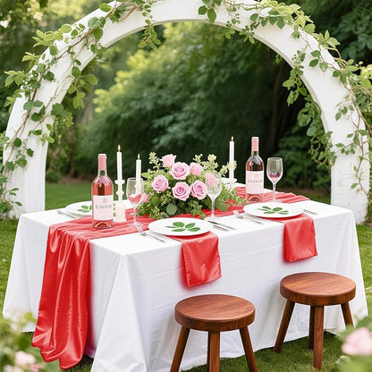 Bailarina 120 Pack Red Satin Napkins,17x17 Inches Wedding Napkins Square Soft Silky Table Napkins Bulk Decorative Elegant Cloth Napkin for Party Decoration, Banquet,Wedding,Graduation