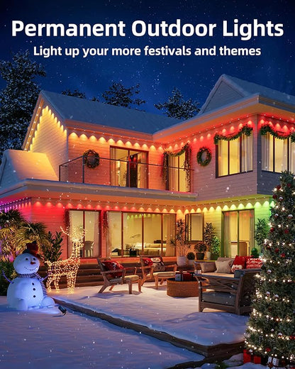 Permanent Outdoor Lights, 111ft with 72 RGBIC LED Light with App Control, Waterproof Permanent Christmas Lights for Outside Roofline Decor, Garden Decor, House,Party, Holiday Xmas Decoration