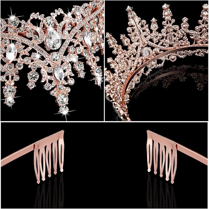 Tiaras and Crowns for Women Princess Crystal Tiara Crown with Comb Rhinestone Hair Accessories
