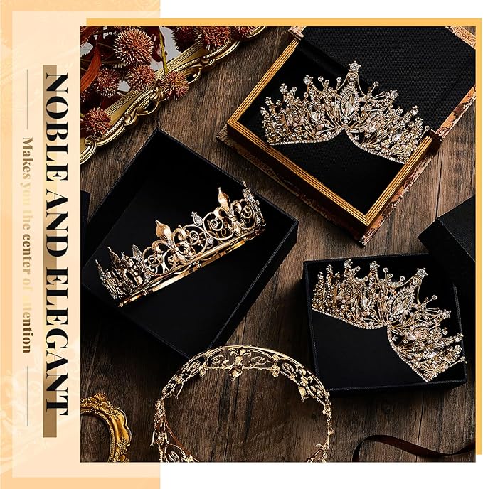 Henoyso 4 Pcs Prom King and Queen Crowns for Men Women Halloween Party King Queen Tiara Headband Homecoming Party Favor