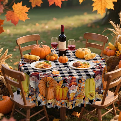 Eikione Round Tablecloth 60 Inch, Fall Tablecloth, Pumpkin Table Cloth, Autumn Harvest for Christmas, Holiday, Thanksgiving, Harvest