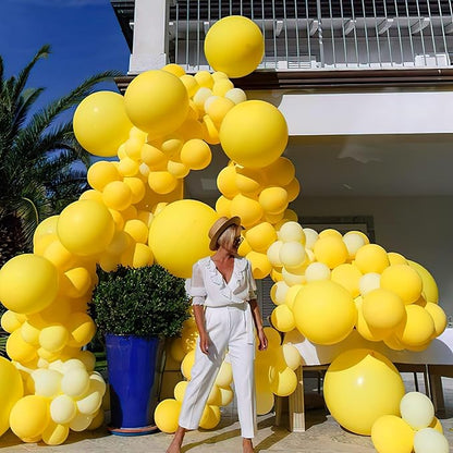 PartyWoo Yellow Balloons 4pcs 36 Inch Yellow Latex Helium Balloons for Birthday Baby Shower Graduation Sunflower Anniversary Engagement Bee Hawaiian Beach Lemon Theme Party Decorations Yellow-Y55