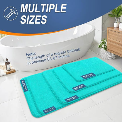 OLANLY Thick Memory Foam Bath Mat Rug 44x24, Extra Soft Absorbent Bathroom Rug, Quick Dry Bath Mats, Non-Slip, Machine Washable Carpet for Bathroom, Tub and Shower, Home Decor Accessories, Teal