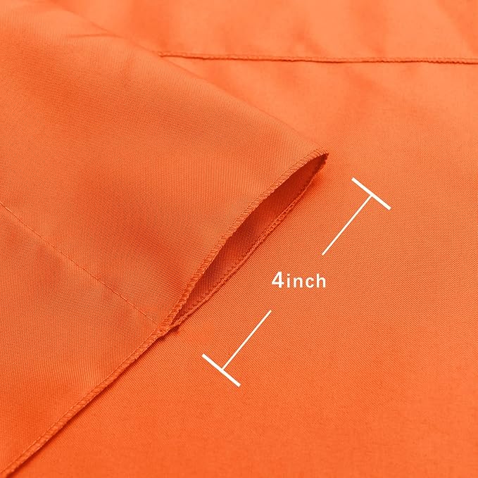 Hiasan Orange Backdrop Curtains for Parties, Polyester Photography Backdrop Drapes for Family Gatherings, Wedding Decorations, 5ftx7ft, Set of 2 Panels