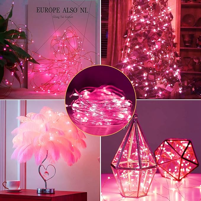 12 Pack Fairy Lights Battery Operated String Light，7FT 20LED Waterproof Silver Wire Christmas Lights Outdoor,Firefly Mini Light for Bedroom Party Birthday Wedding Indoor Decorations Home Decor