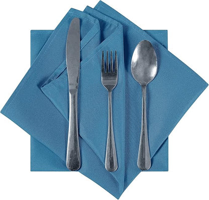 Cloth Napkins 20x20 inch Washable Polyester Dinner Napkins Soft Table Napkins for Wedding Party Dining Banquet(Mediterranean Blue,25PCS)