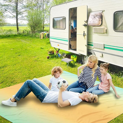 Beach Blanket Waterproof Sandproof Beach Mat 79" X 83"/10'x9'for 2-8 Adults Quick Drying Outdoor Picnic Mat Beach Accessories for Travel, Camping, Hiking