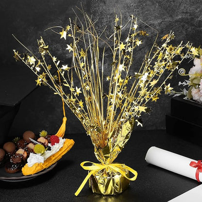 Crowye 18 Pcs Foil Spray Centerpiece Christmas Party Winter Star Table Decoration Burst Metallic Table Centerpieces for Birthday Party Season Holiday(Gold)