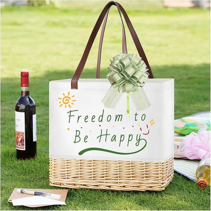 Insulated Picnic Basket Wicker Picnic Basket with 23.7L Canvas and Willow Folding Collapsible Shopping Baskets with Drawstring Closure, Insulated Waterproof Lining for Camping,Wedding Gifts
