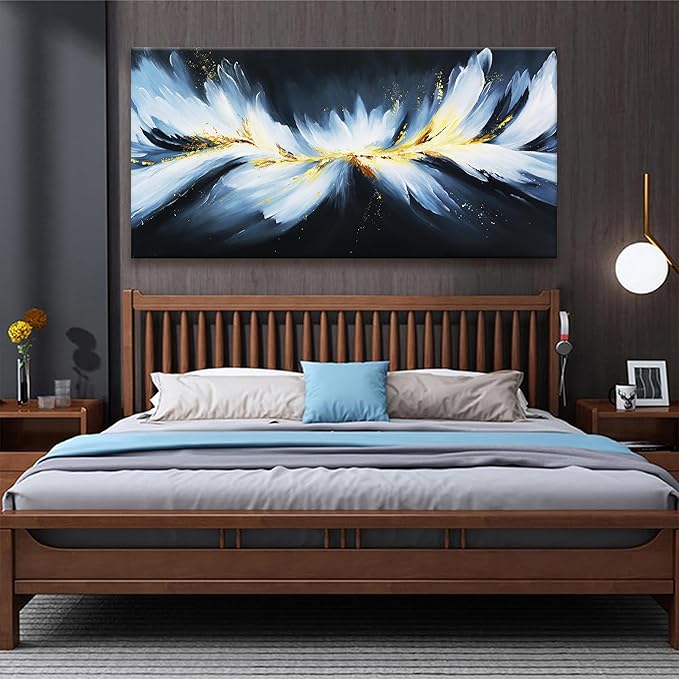 Large Abstract Black And Gold Wall Art For Living Room Modern Decorations Maximalist Canvas Wall Art Decor Prints Artwork Bedroom Kitchen Office Home Wall Decor 29" × 58"