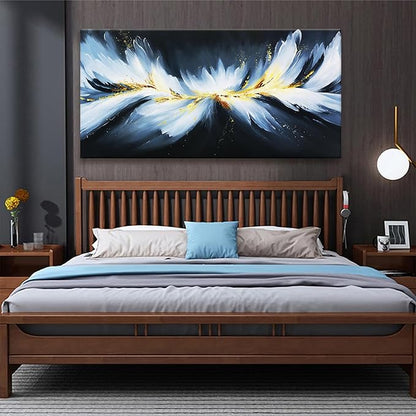 Large Abstract Black And Gold Wall Art For Living Room Modern Decorations Maximalist Canvas Wall Art Decor Prints Artwork Bedroom Kitchen Office Home Wall Decor 29" × 58"
