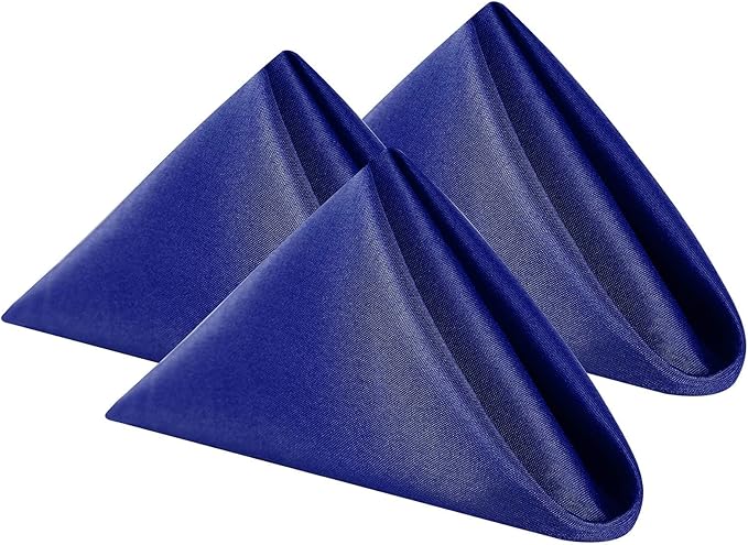 Cloth Napkins 20x20 inch Washable Polyester Dinner Napkins Soft Table Napkins for Wedding Party Dining Banquet(Royal Blue,25PCS)
