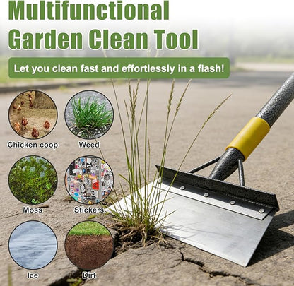 Garden Flat Shovel Scraper: 74" Metal Snow Ice Scraper, Adjustable Handle, Multifunctional Floor Scraper for Weed Cleaning Edging Trenching & Removing Snow Ice Dirty Moss