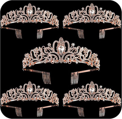 Crystal Tiara Crowns For Women Girls Princess Elegant Crown with Combs Women's Headbands Bridal Wedding Prom Birthday Party