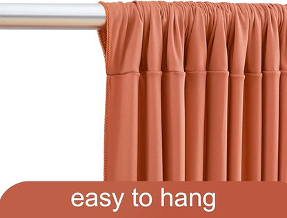 4 Panels Rust Backdrop Curtain for Parties Wedding Wrinkle Free Red Photo Curtains Backdrop Drapes Fabric Decoration for Birthday Party Baby Shower Christmas 20ft(W) x 10ft(H)