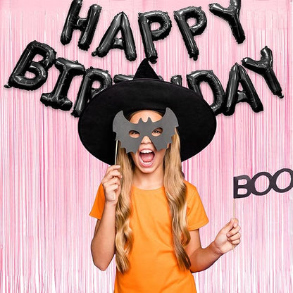 Happy Birthdays Banner Black - GREATRIL Party Decorations for Birthdays/Halloweens/Happy Birthdays Letters (Black)