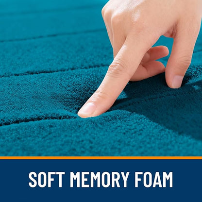 OLANLY Memory Foam Bath Mat 44x32, Super Soft Absorbent Bathroom Rugs, Quick Dry, Machine Washable Shower Floor Rugs, Bathmat Carpet, Bathroom Home Decor Accessories, Peacock Blue