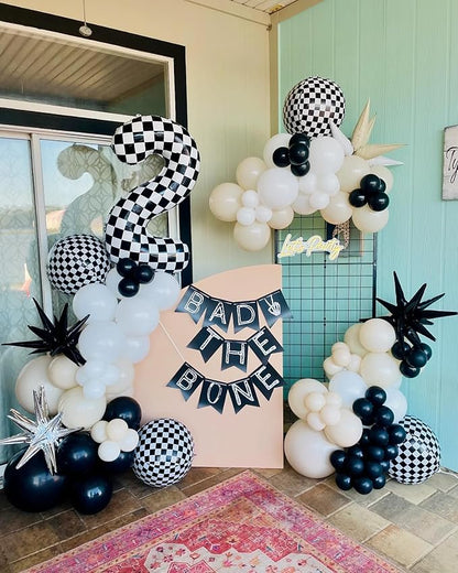 Black Star Balloons,9Pcs 22Inch Black Explosion Spike Cone Helium Polyester Film Star Foil Balloons for Birthday Anniversary Baby Shower Wedding Disco Party Decorations
