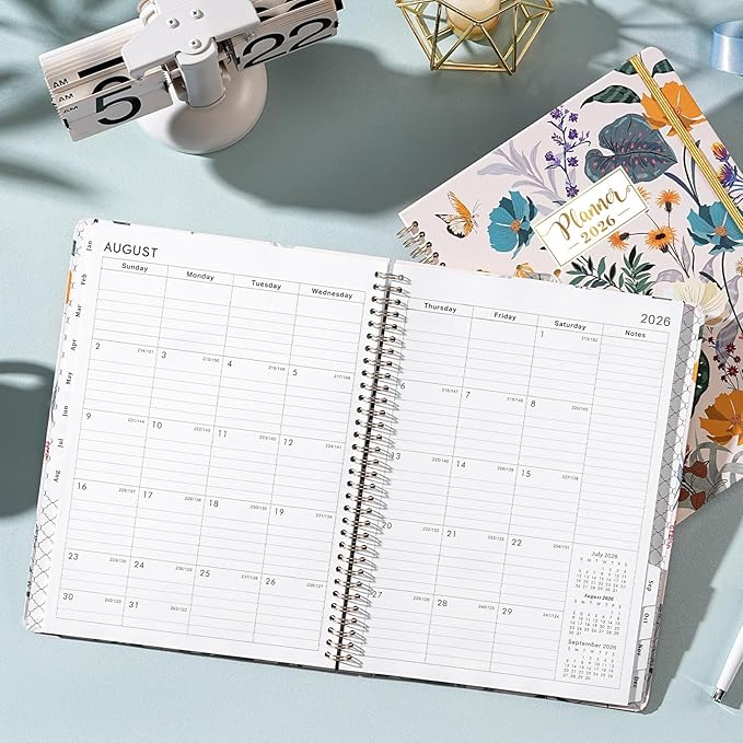 2026 Planner - Planner 2026 Weekly and Monthly, 9" x 11", Jan. 2026 - Dec. 2026, 2026 Hardcover Planner Spiral Bound, 12 Monthly Tabs, Elastic Closure