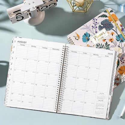 2026 Planner - Planner 2026 Weekly and Monthly, 9" x 11", Jan. 2026 - Dec. 2026, 2026 Hardcover Planner Spiral Bound, 12 Monthly Tabs, Elastic Closure