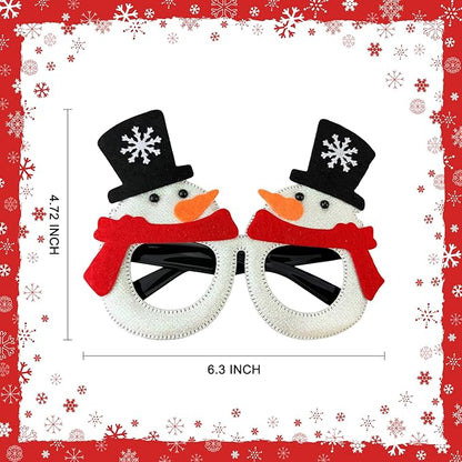 6 Pcs Christmas Glitter Glasses - Funny Xmas Eyeglasses Goodie Bag Stocking Stuffers Decorations for Kids Adults,Holiday Party Favors Supplies Christmas Costume Accessories Photo Booth Props Prizes