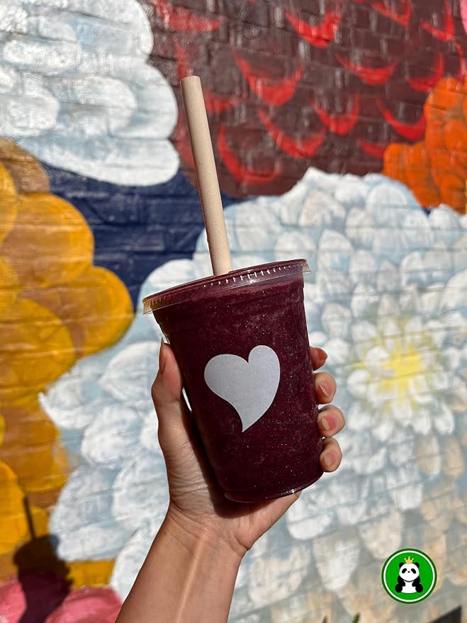 Pandaboard™ Compostable Bamboo Boba/Milkshake/Smoothie Straws - Wrapped - bag of 80